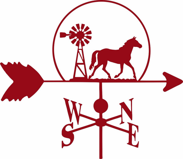 Weathervane Horse Farm Windmill Car Truck Window Laptop Vinyl Decal Sticker