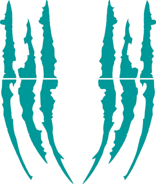 Headlight Scratch Monster Rip Tear  Claw Tribal Vinyl Decal Sticker