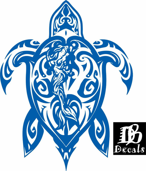 Tribal Sea Turtle Mermaid Ocean Fish Fishing Boat Car Window Vinyl Decal Sticker