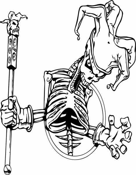 Jester Evil Clown Joker Skeleton Harlequin Car Truck Window Vinyl Decal Sticker