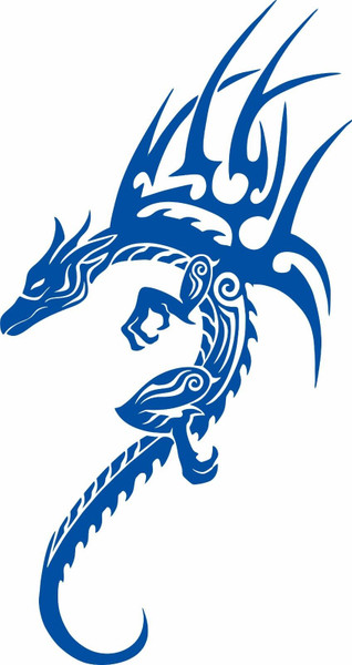 Tribal Dragon Flying Serpent Fire Creature Car Truck Window Vinyl Decal Sticker