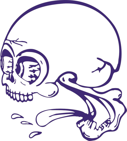Funny Skull Crazy Skeleton Monster Truck Window Vinyl Decal Sticker