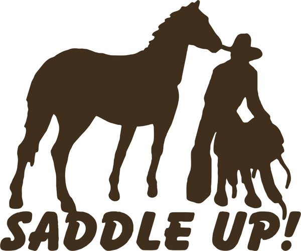 Cowboy Horse Rodeo Western Saddle Farm Truck Car Window Vinyl Decal Sticker