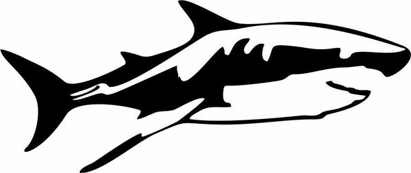 Shark Fish Dolphin Ocean Sea Diver Fishing Car Truck Window Vinyl Decal Sticker Black