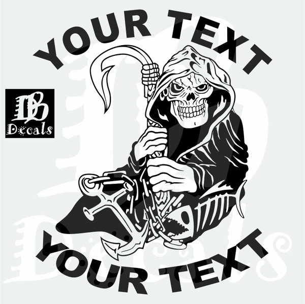 Custom Name Fishing Grim Reaper Car Boat Truck Window Vinyl Decal Sticker Black Custom Name Fishing Grim Reaper Car Boat Truck Window Vinyl Decal Sticker Black