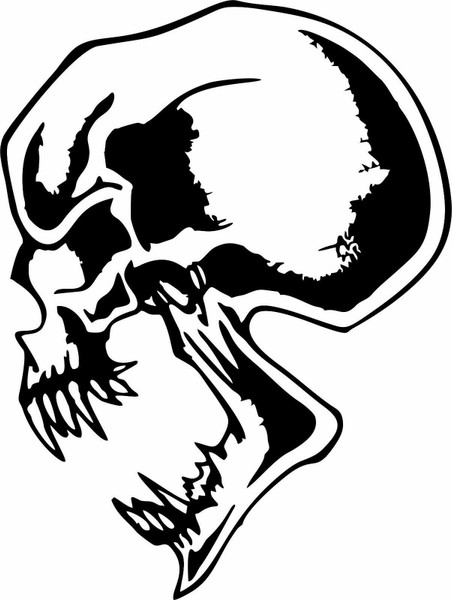 Skull Zombie Skeleton Head Teeth Monster Car Truck Window Vinyl Decal Sticker Black