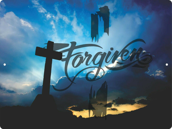 Christian Lord GOD Cross GOD Sky Forgiven Savior Jesus Christ Wall Sign Plaque