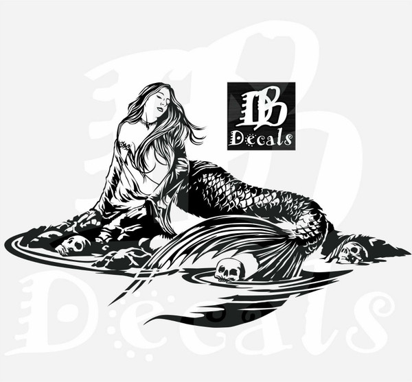 Mermaid Sexy Girl Skull Siren Fantasy Car Boat Truck Window Vinyl Decal Sticker Black Mermaid Sexy Girl Skull Siren Fantasy Car Boat Truck Window Vinyl Decal Sticker Black