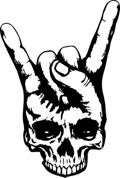 Skull Hand Horns Rock N Roll Heavy Metal DIO Window Vinyl Decal Sticker  Black Skull Hand Horns Rock N Roll Heavy Metal DIO Window Vinyl Decal Sticker  Black