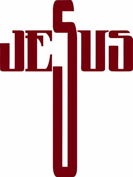 Jesus Christ GOD Cross Custom Bible Savior Car Truck Window Vinyl Decal Sticker Red