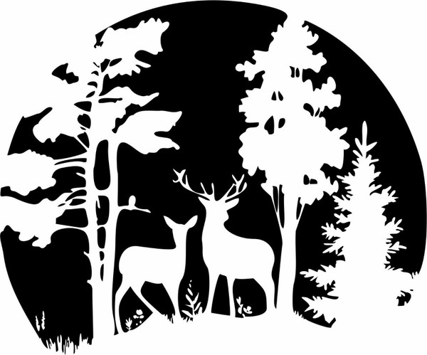 Deer Hunting Tree Wall Art Home Decor Vinyl Decal