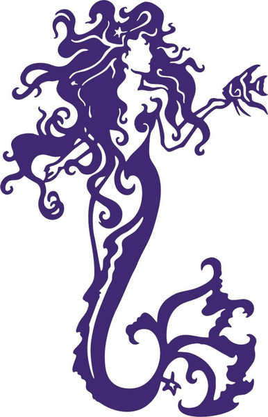 Tribal Mermaid Fantasy Ocean Girl Fish Car Truck Window Vinyl Decal Sticker