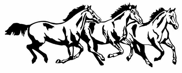 Horse Rodeo Western Horses Running Car Truck Window Laptop Vinyl Decal Sticker Black