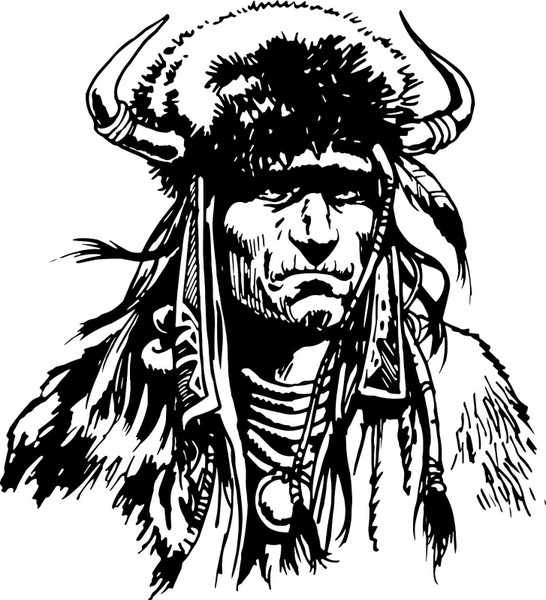 Native Chief Americian Indian Warrior Car Truck Window Vinyl Decal Sticker Black