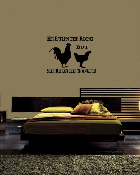 Rooster Hen Chicken Farm Family Man and Wife Home Room Wall Mural Vinyl Decal