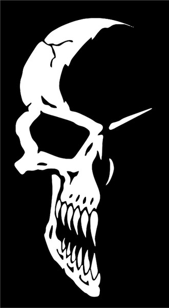 Half Skull Face Mask Car Truck Window Laptop Vinyl Tattoo Decal Sticker Black