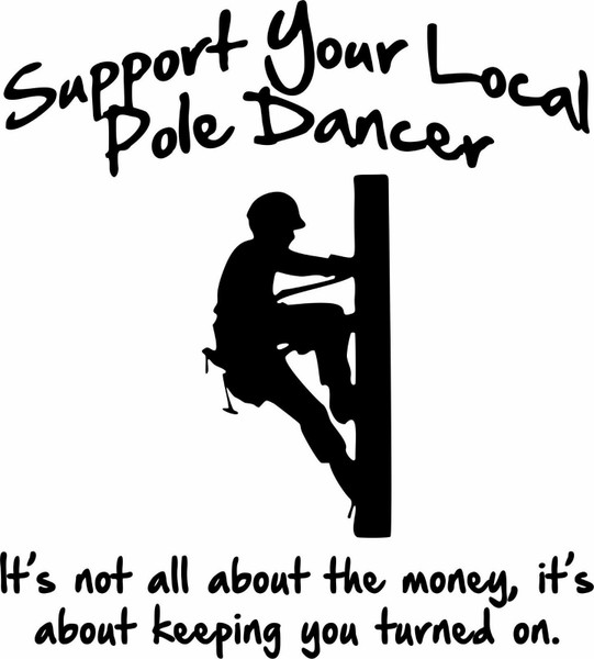 Lineman Electrician Wireman Dancer Car Truck Window Laptop Vinyl Decal Sticker Black