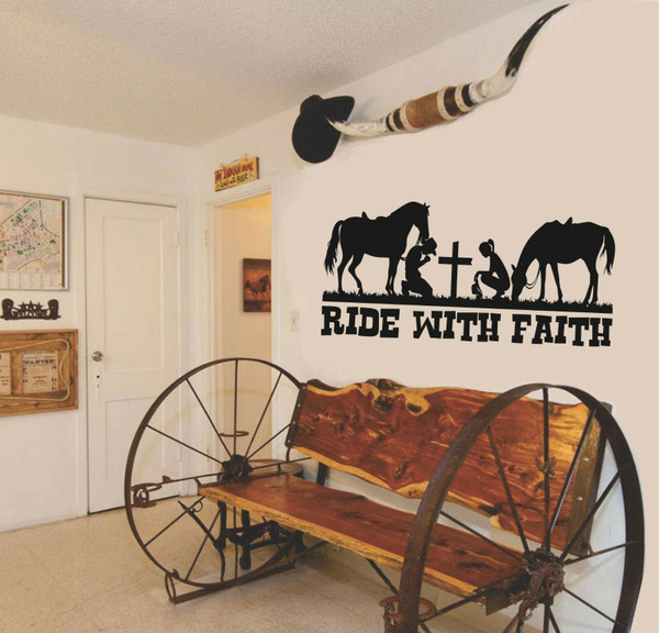 Cowboy Cowgirl Christian Wall Home Vinyl Decal
