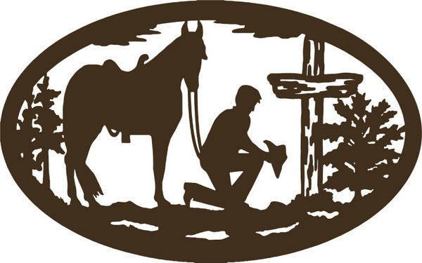 Christian Cowboy Horse Cross Car Truck Window Laptop Sign Vinyl Decal Sticker Gray