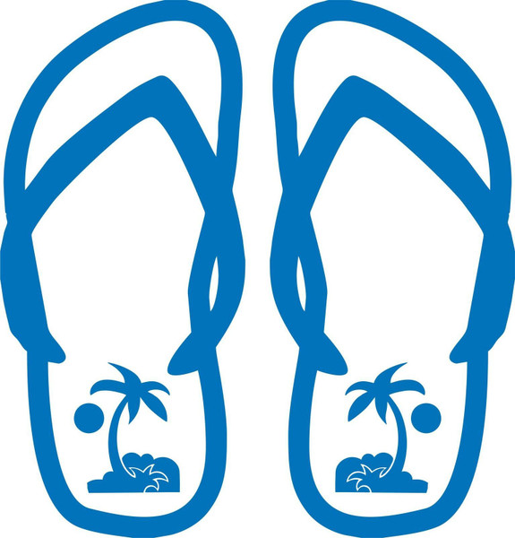 Flip Flops Sun Palm Trees Sandals Car Truck Window Vinyl Decal Sticker Flip Flops Sun Palm Trees Sandals Car Truck Window Vinyl Decal Sticker