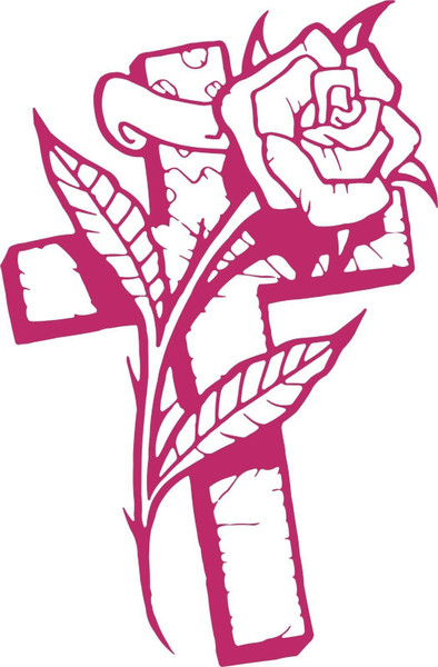 Cross Rose Flower Christian Christ Car Truck Window Laptop Vinyl Decal Sticker Red Cross Rose Flower Christian Christ Car Truck Window Laptop Vinyl Decal Sticker Red