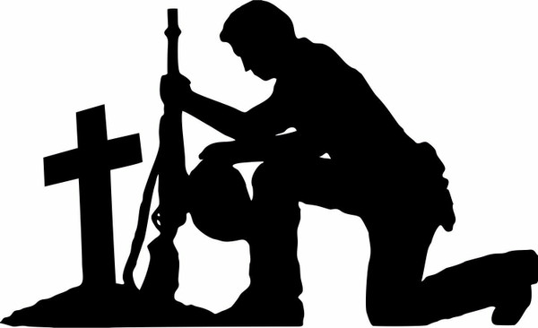 Soldier Praying Service Military Christian Truck Car Window Vinyl Decal Sticker Black