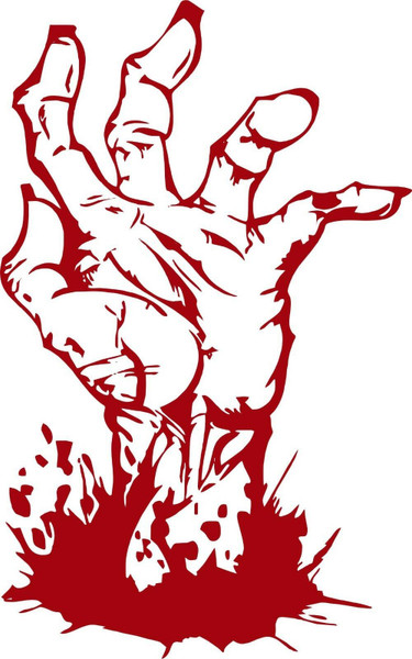 Zombie Hand Fingers Monster CarTruck Laptop Window Vinyl Decal Sticker Red