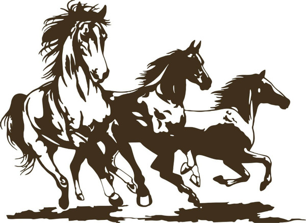 Horse Rodeo Western Horses Stallion Car Truck Window Laptop Vinyl Decal Sticker Gray