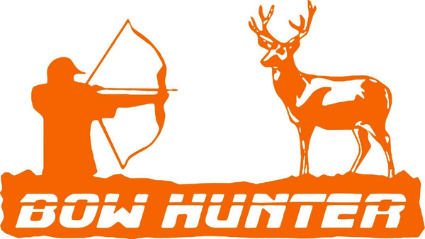 Bow Hunter Deer Archery Hunting Car Truck Window Laptop Vinyl Decal Sticker Orange