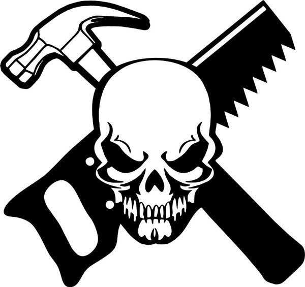 Carpenter Skull Construction Worker Builder Car Truck Window Vinyl Decal Sticker Black Carpenter Skull Construction Worker Builder Car Truck Window Vinyl Decal Sticker Black