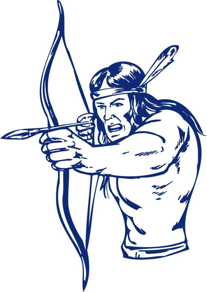 Native American Indian Warrior Bow Hunter Truck Window Vinyl Decal Sticker Blue