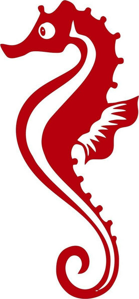 Seahorse Sea Horse Animal Pet Fish Car Truck Window Laptop Vinyl Decal Sticker Red