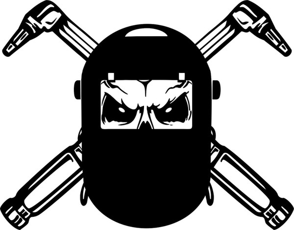 Welder Skull Welding Helmet Mask Car Truck Window Laptop Vinyl Decal Sticker Black