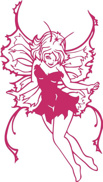 Fairy Faerie Fantasy Mythical Girl Car Truck Window Laptop Vinyl Decal Sticker Red