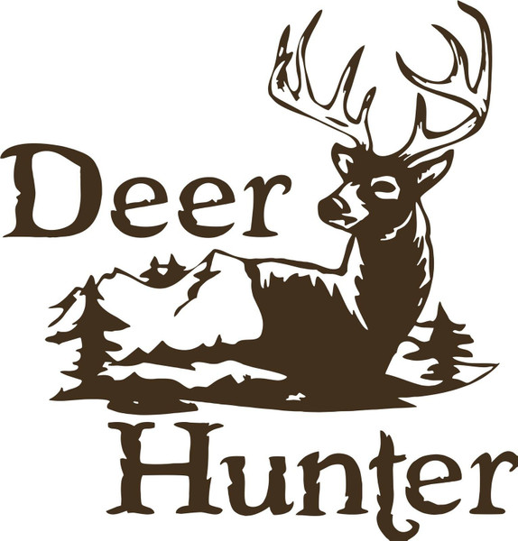Deer Hunter Gun Bow Mountain Car Truck Window Laptop Vinyl Decal Sticker