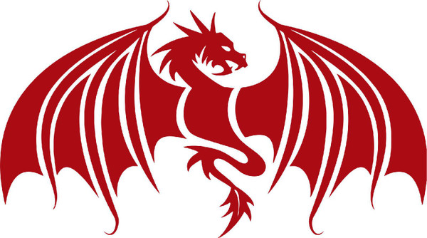 Dragon Wings Mythical Creature Car Truck Window Laptop Vinyl Decal Sticker Red