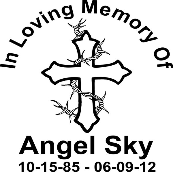 Custom In Memory of Cross Barb Wire Car Truck Window Vinyl Decal Sticker Black