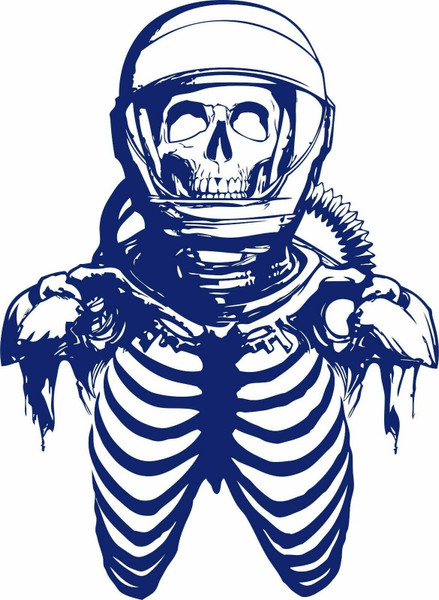 Zombie Astronaut Skeleton Skull Space Car Boat Truck Window Vinyl Decal Sticker