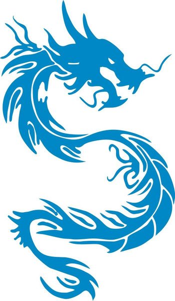 Tribal Dragon Serpent Mythical Car Truck Window Laptop Vinyl Decal Sticker Blue