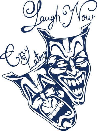 Laugh Now Cry Later Clown Jester Car Truck Window Laptop Vinyl