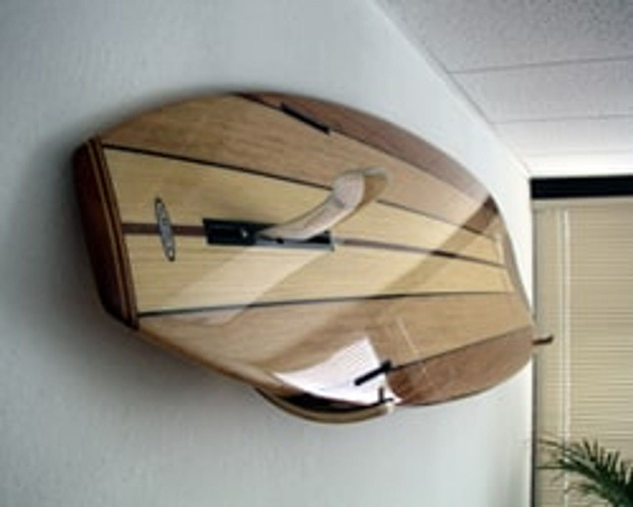 Horizontal surfboard shop wall rack