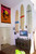 3 surfboards on vertical wall rack