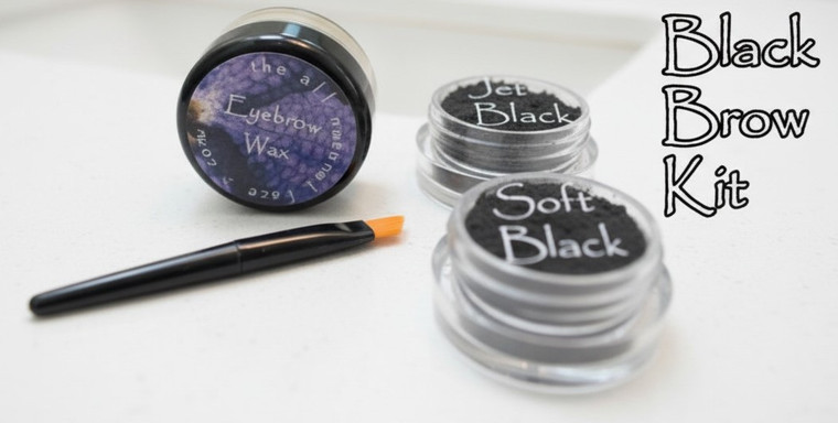 Vegan Mineral Black Brow Powder Kit