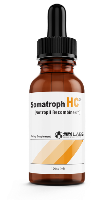 <p>SOMATROPH HC provides benefits very similar to injectable Human Growth Hormone on a lighter scale. By stimulating the pituitary gland to produce elevated quantities of natural HGH within the body you can expect lean muscle build, a steady decrease of stored body fat, and overall anti-aging reconstruction effects on skin and hair cells as well as gradual improvement in high energy endurance and athletic recovery time.*</p>
<p><strong>Suggested Use:</strong><br />&bull; Stimulates pituitary gland to produce more natural HGH*<br />&bull; Promotes lean muscle buildup along with steady decreases in body fat*<br />&bull; Anti-aging revitalization properties on skin and hair*<br />&bull; High energy output and rapid healing time*</p>
<p><strong>Scientific Name:</strong></p>
<p>(Nutropil Recombinex&trade;) 560mg per 2ml serving &ndash; 120ml (4 fl oz)/bottle (60 servings)</p>
<p><strong>Effective Dose:</strong></p>
<p>(Oral liquid: 1 serving [2ml / approx. 2 dropperfuls] sublingually 1&ndash;2 hours before bedtime daily)</p>
<p><strong>Price:</strong></p>
<p>(Oral liquid: $89.95 &ndash; 120ml [4 fl oz] bottle)</p>
<p><strong>Cycle Length:</strong>&nbsp;8 weeks on &ndash; 2 weeks off<strong><br />Expected Weight Gain:</strong>&nbsp;5-10 lbs lean mass<strong><br />Side Effects:</strong>&nbsp;Non-Toxic &ndash; Safe</p>
<p><strong>Summary:</strong>&nbsp;SOMATROPH HC provides benefits very similar to injectable Human Growth Hormone on a lighter scale. By stimulating the pituitary gland to produce elevated quantities of natural HGH within the body you can expect lean muscle build, a steady decrease of stored body fat, and overall anti-aging reconstruction effects on skin and hair cells as well as gradual improvement in high energy endurance and athletic recovery time. Stacks great with any of our bulkers or cutters to increase efficiency.*</p>
<p><strong>Additional info:</strong></p>
<p>This formula is a 560mg proprietary complex (Nutropil Recombinex&trade;) combining L-Taurine, L-Glutamine, Mucuna Pruriens Extract (L-DOPA), Beta Cyclodextrin, GABA (Gamma Aminobutyric Acid), and Niacin (Vitamin B-3).</p>
<p><strong>SUGGESTED USE:</strong></p>
<p>Shake Well Before Each Use</p>
<p>Using the provided droppercap, place one serving (2ml, approximately 2 dropperfuls) underneath the tongue and hold until completely absorbed 1&ndash;2 hours before bedtime daily.</p>
<p>Do not mix into any drink or liquid.</p>
<p><strong>NOTE:</strong></p>
<p>Do not take if pregnant or nursing</p>
<p>Keep out of reach of children</p>
<p>Store at room temperature out of direct sunlight</p>
<p>&nbsp;</p>
<p><strong>Ingredient Profile:</strong></p>
<p>120ml (4 fl oz)/bottle &ndash; Serving Size: 2ml (60 servings per container)</p>
<p><strong>Nutropil Recombinex&trade; Complex (560mg per 2ml serving):</strong> L-Taurine, L-Glutamine, Mucuna Pruriens Extract (L-DOPA), Beta Cyclodextrin, GABA (Gamma Aminobutyric Acid), Niacin (Vitamin B-3).</p>
<p><strong>Other Ingredients:</strong> Purified Water, Ethyl Alcohol USP, Peppermint Flavor, Phosphoric Acid, Acesulfame Potassium, Sucralose, Potassium Sorbate (Preservative), Xanthan Gum.</p>
<p><img src="https://cdn11.bigcommerce.com/s-bujehav66g/images/stencil/original/image-manager/exl-sdi-117-1115147-b-01-web-opt.jpg" alt="SOMATROPH HC label" /></p>
<p><em>*These statements have not been evaluated by the Food and Drug Administration. This product is not intended to diagnose, treat, cure, or prevent any disease.</em></p>