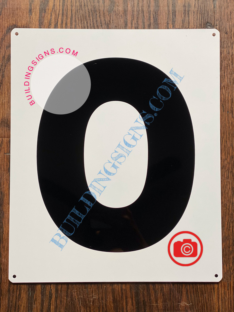 LETTER O SIGN - WHITE (ALUMINUM SIGNS 12x10)- Parking LOT Number Sign