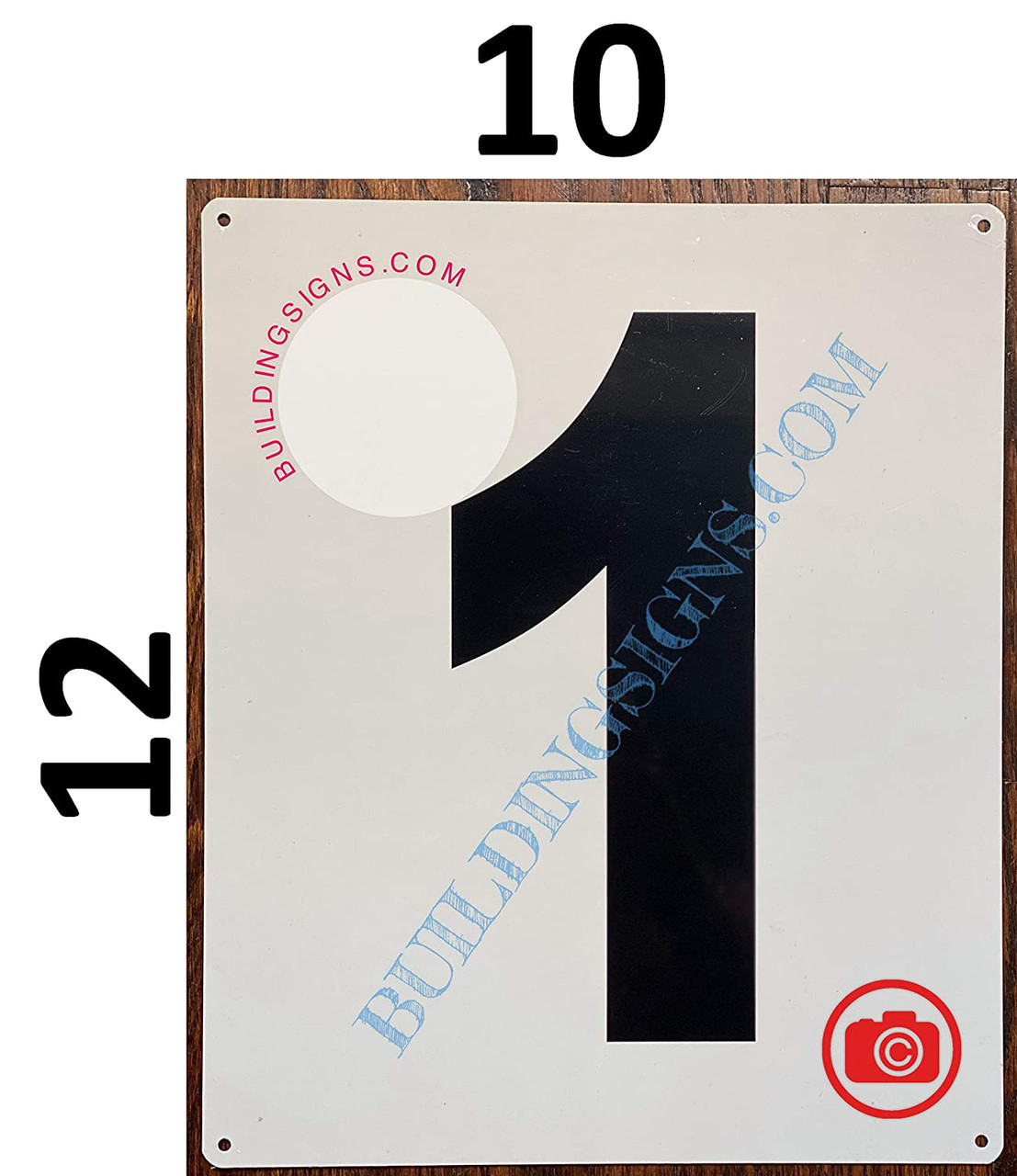 Building Lot Number Signs Large Number 1 Sign -Metal Sign - Parking LOT Number Sign (White ...