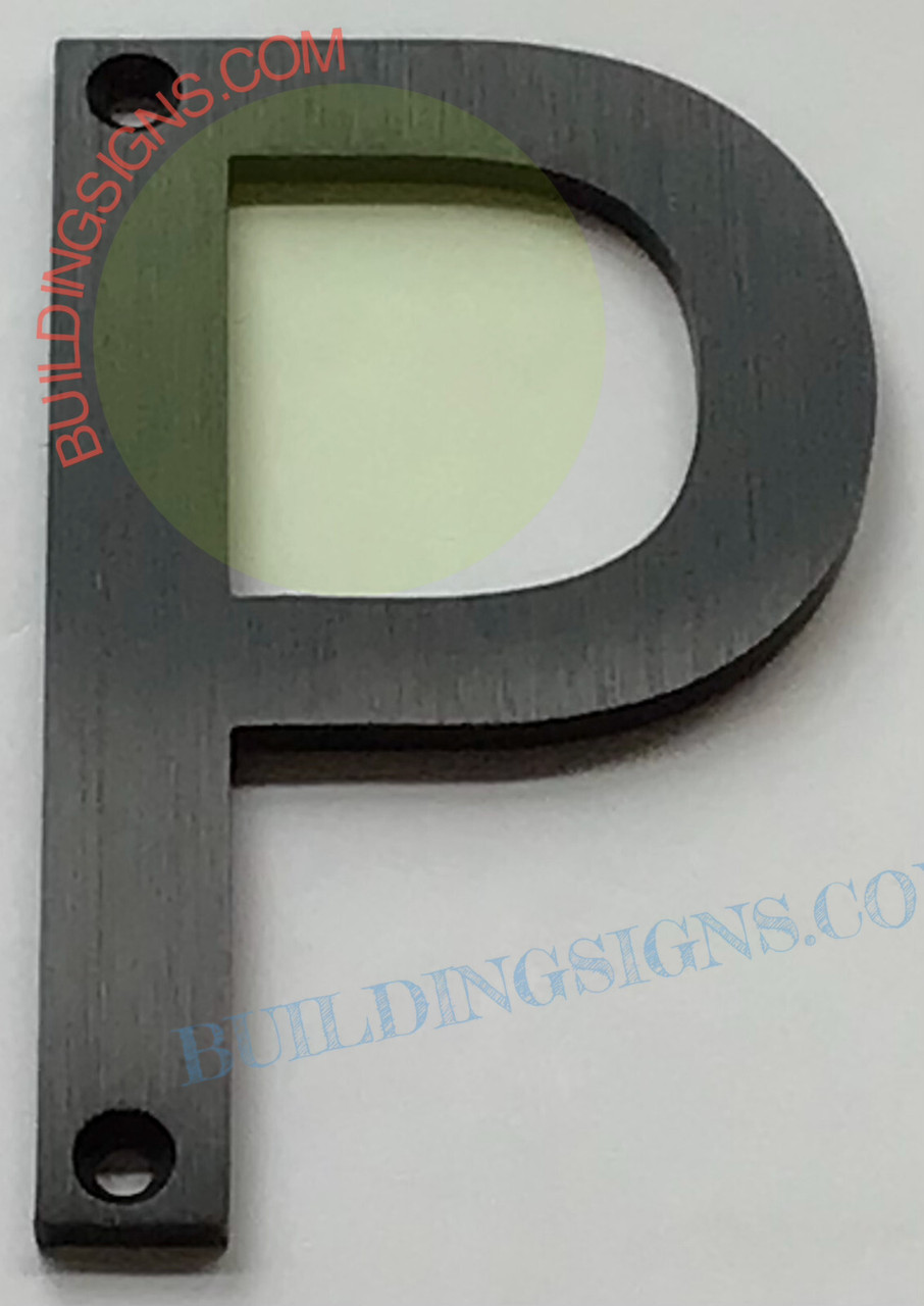 Part P Sign Apartment number P Sign ( Black Aluminum, 3 inch)-Floating Mount ...