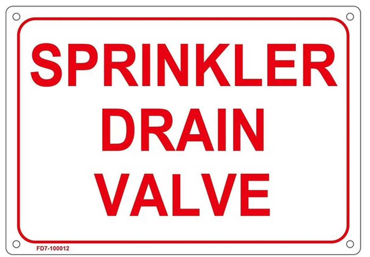 SPRINKLER DRAIN VALVE SIGN