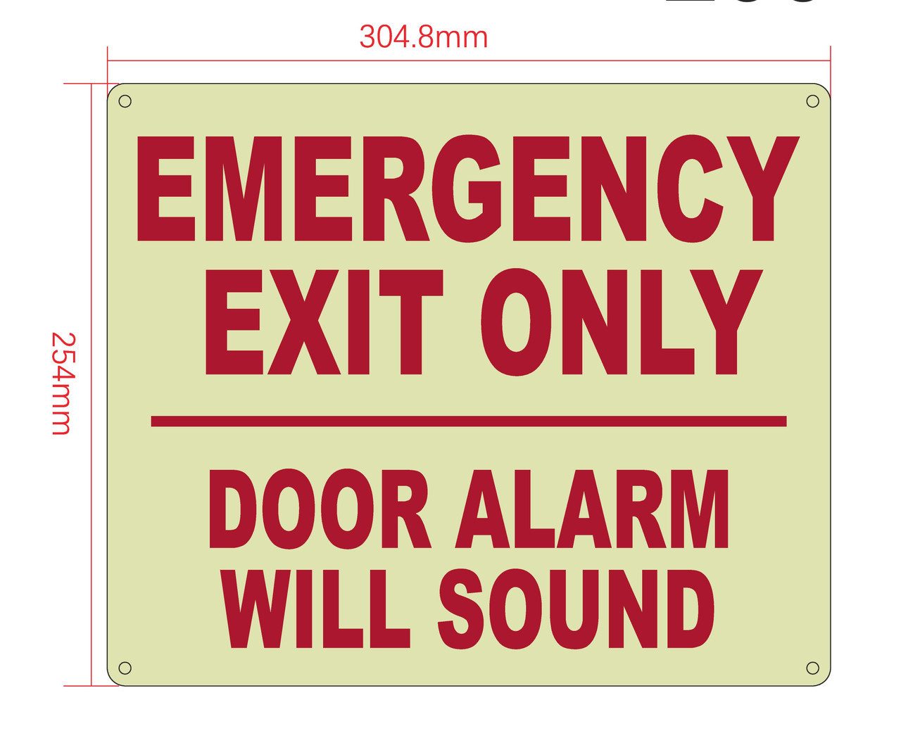 EMERGENCY EXIT ONLY DOOR WILL SOUND SIGN