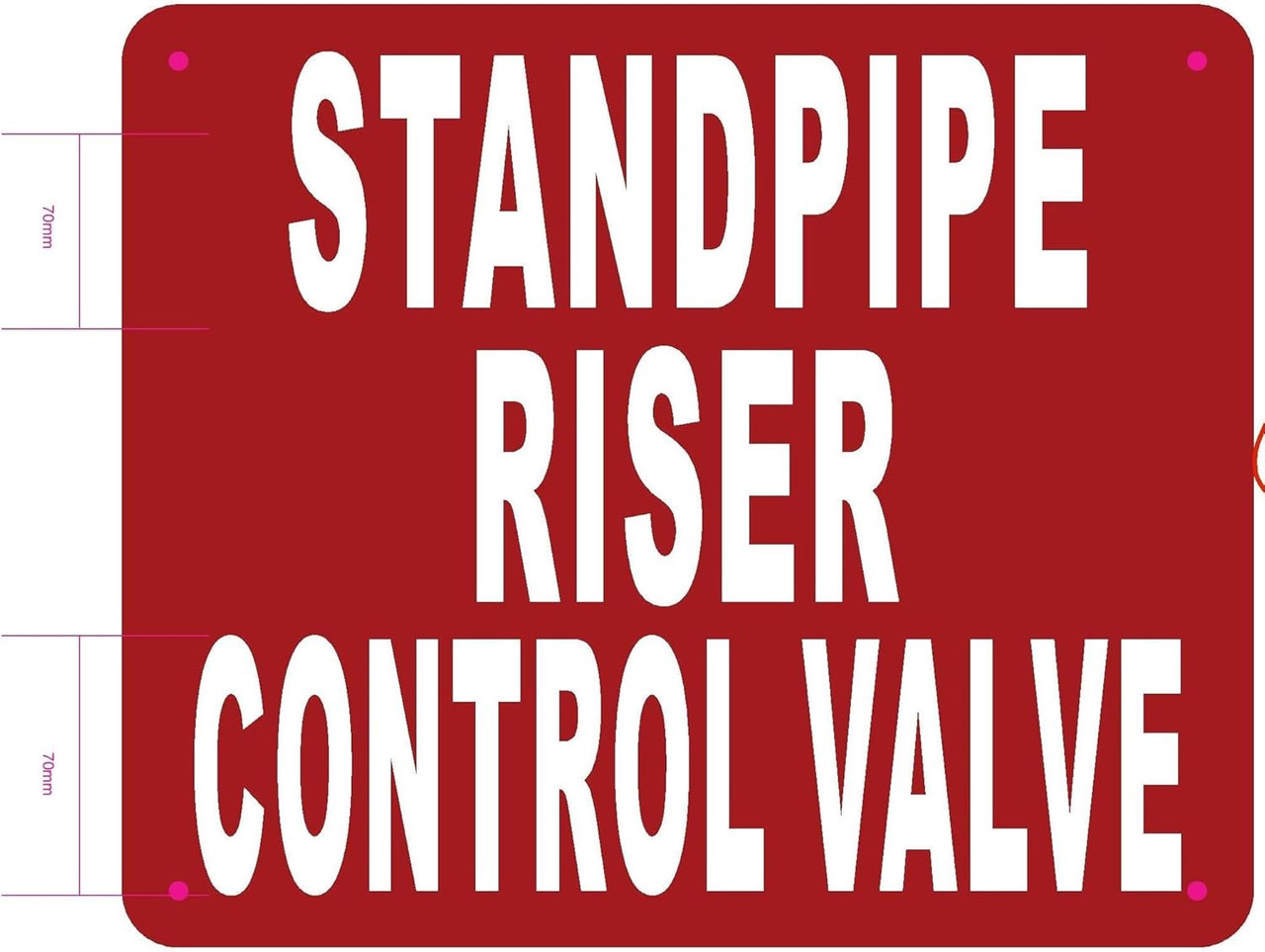 Gas Riser Sign Standpipe riser control valve SIGN